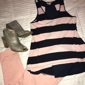 Michael Kors cropped skinny jeans, peachy-pink 4